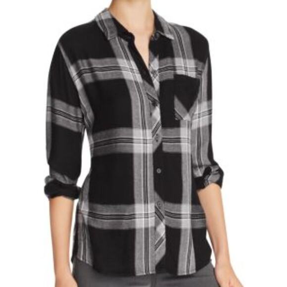 Rails Hunter Black & White Plaid Shirt - Picture 1 of 6